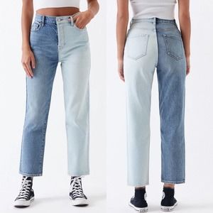 Pacsun Half Bleached Colorblock Mom Jeans